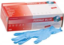 FORMAT BLUE Packung 100 Stck puderfrei, blau, S