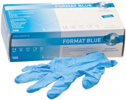 FORMAT BLUE Packung 100 Stck puderfrei, blau, L