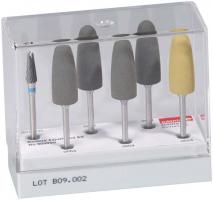 Denture Adjustment Kit Kit 1 Frser, 4 Polierer grau, 1 Polierer gelb