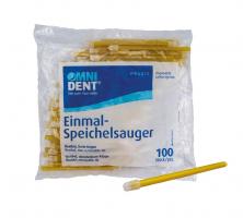 Omni Speichelsauger Packung 100 Stck feste Kappe gelb