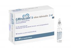 Ultracain D ohne Adrenalin Packung 10 x 2 ml Brechampulle