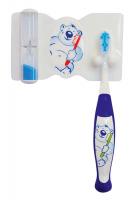 Dental Set compact baby Packung Otto (1 Zahnbrste, 1 Zahnbrstenhalter mit Zahnputzuhr) blau
