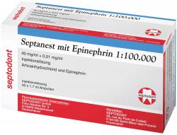 Septanest mit Epinephrin 1:100.000 Packung 50 x 1,7 ml Injektionslsung