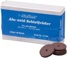 TOPDENT Alu-oxid-Schleifrder Packung 50 Stck braun, mittel,  22 mm x 3 mm