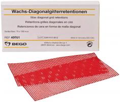 Wachs-Diagonalgitterretentionen Packung 10 Stck rot, 75 x 150 mm